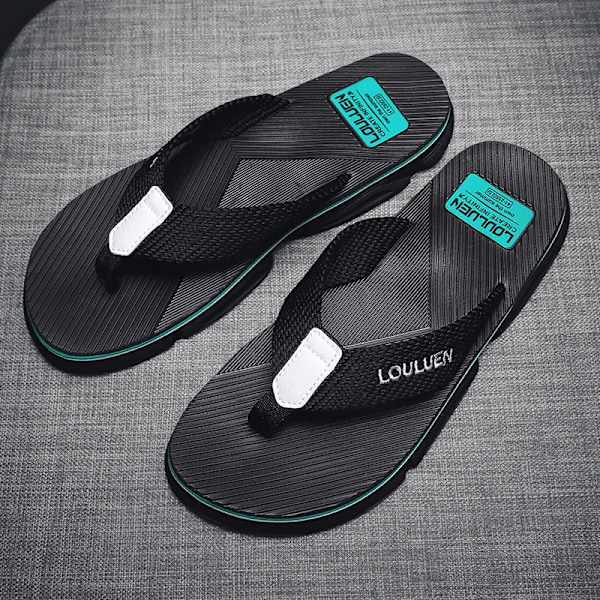 Miesten Sekoitetut Värit Flip-Flops Kesä Mukava Paksu Pohja Liukumaton Kävelykengät Pyöreä Pää Kevyet Ranta Tossut L-228 43