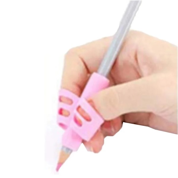 2/4 stk. Børne Skrivepenneholder Studerende Læringsøvelse Silikone Blyantsgreb Til Børn Håndskrift. Støtte Korrektion 2pcs pink pen grip