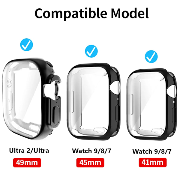 360 Full Mjuk Skyddslåda För Apple Watch Ultra 2 49Mm Tpu Skärmskydd Bumper För Iwatch Serie 9/7/8 41Mm 45Mm Omspärr Silver for Apple Ultra 49mm