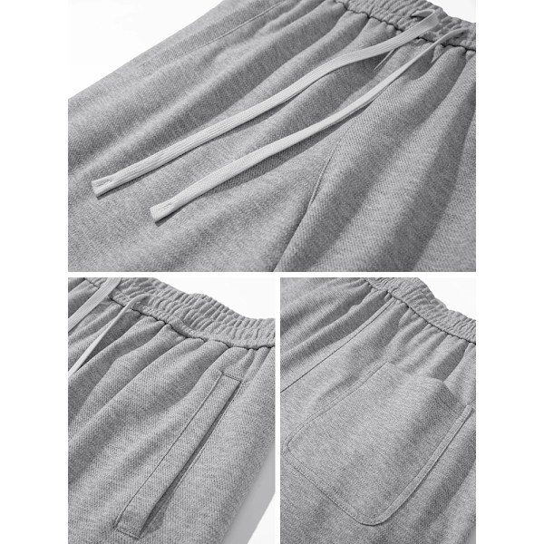 Forår Efterår Mænd Jogger Bukser Baggy Bomuld Sweatpants Snøre Bånd Sportswear Ensfarvet Casual Basic Herrebukser Grey White 3XL(36)