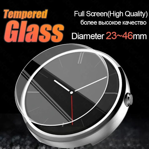 Alla Storlek Runda Klockor Härdat Glas Skärmskydd Diameter 23 25 28 32 33 37 44 45 46 Mm Skyddsfilm För Smart Bevakt Glass Diameter 36mm High Definition(2pcs