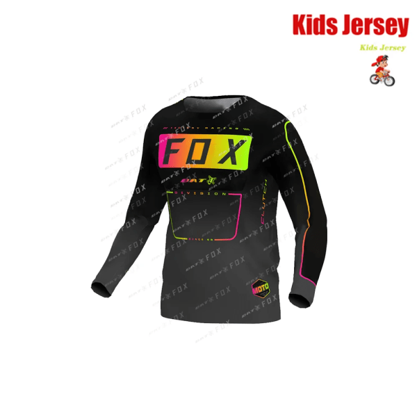 BAT FOX Kids Downhill-tröja Camiseta Enduro MTB-tröja Quick-Dry Barn Offroad DH Mountain Bike Motocross-tröjor KA-AL269 XS