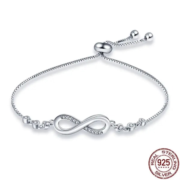 Armband Silver 925 Original Snake Chain 17-20 Evil Eye Heart Star Zircon for Charms Pärlor Hänge Födelsedag Smycken Göra presenter CMB81 18