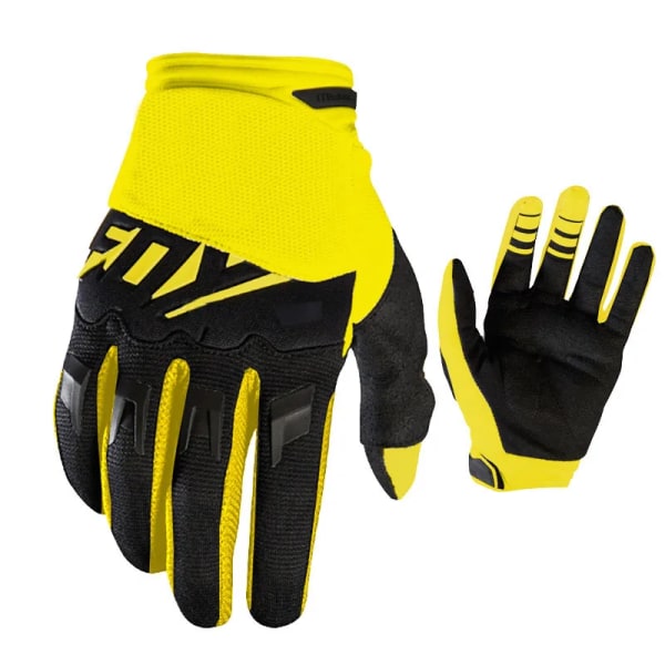 Smartfox Racing Cykelhandskar Motocross Cykelhandskar MTB Mountain Safety Motorcykel Cykel Cykelhandskar Sport Nytt helfinger Yellow---Black--Word XL