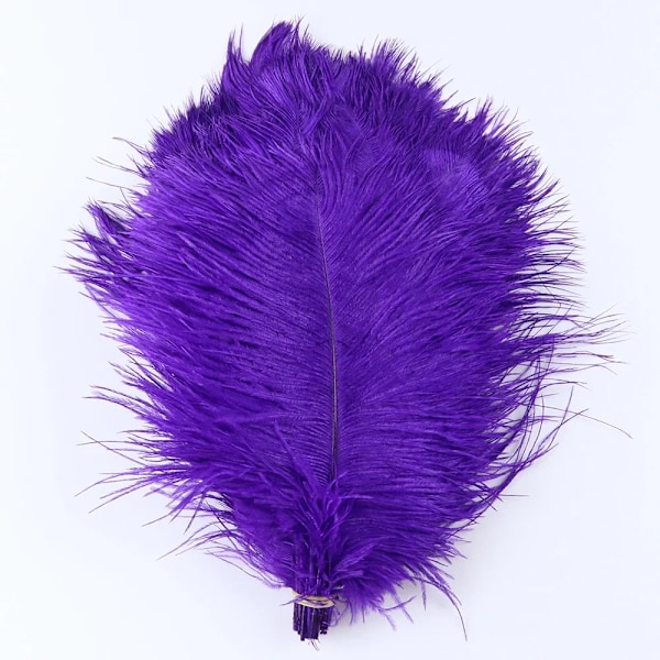 10 stk Naturlige Hvide og Sorte Strudsefjer til Håndværk 15-35cm Bryllup Fest Hjem Dekoration Bord Midtpunkter Karneval Plumas dark purple 15-20cm