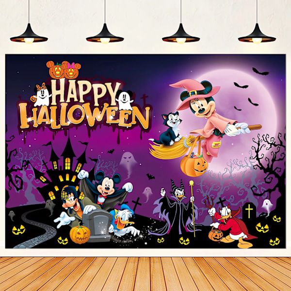 Mickey Mouse Halloween Baggrund Ikke Så Skræmmende Halloween Baggrund til Børn Minnie Mouse Halloween Banner Dekoration MickeyB-10