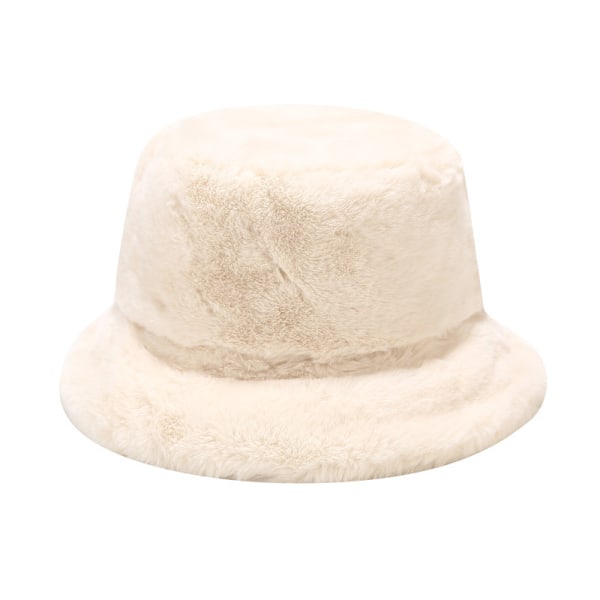 Ins Plush Hat Kvinnliga Japanska Litterära Retro Enkel Fisherman Hat Höst Och Vinter Koreanska Version Av All Varm Mode Hatt Beige M（56-58cm）