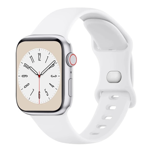 Mjukt silikonband för Apple Watch 8 7 6 5 4 3 SE Armband för IWatch Ultra 49 mm 45 mm 41 mm 40 mm 44 mm 38 mm 42 mm watch White
