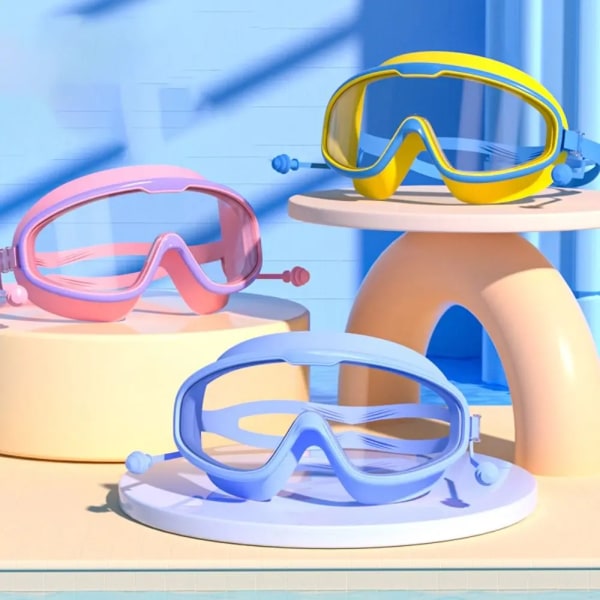 Big Frame Simglasögon Snap Design Simglasögon Dykglasögon för simning white-kid