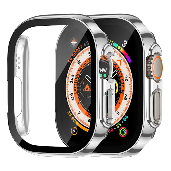 Skärmskydd För Apple Watch Case Ultra 2 49Mm Tillbehör Täckning Härdat Glas Iwatch Serie 9 8 Se 7 4 45 Mm Mm 41Mm 44Mm 40Mm Silver 40mm Series 4 5 6 SE