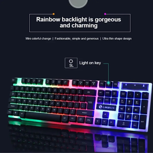 Tangentbord Mechanical Wired Gaming Färgglada Backlit Mekanisk Medium Board Single Keyboard Gamer Tangentbord För Pc Laptop Style B 1pc