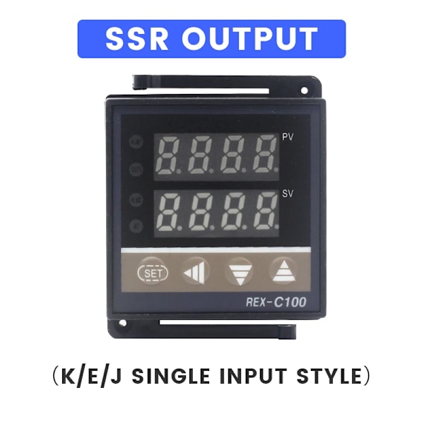 REX-C100 Digital PID Temperaturregulator REX C100 termostat 0-400℃+ 40DA SSR Relä+ K-typ skruvtemperaturgivare termoelement 1m 1 set without base