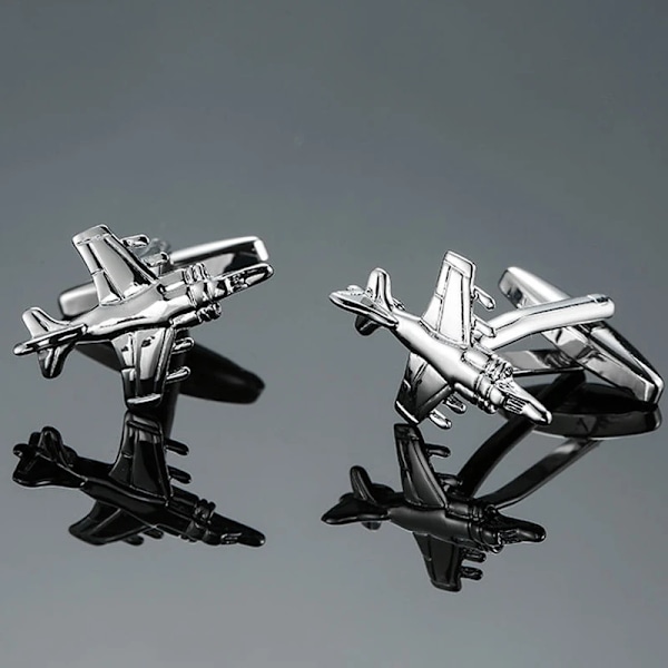 Transport Racing Flygplan Motorcykel Modellering Manschettlänkar Mode Herrs Franska Skjorta Cufflinks Grossist / Detaljhandeln Silver airliner