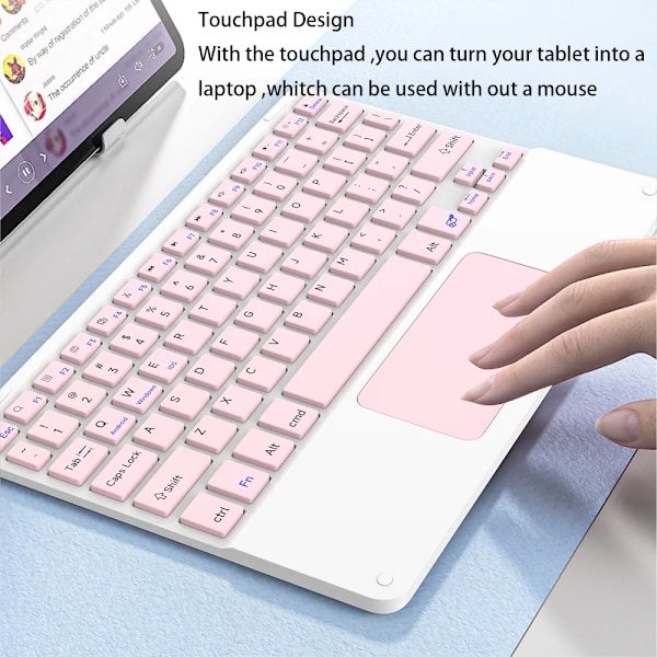 Trådløst tastatur med touchpad til Huawei Samsung Xiaomi 9,7 tommer Smart Telefon Pc Android Ios Windows Tablet Blå Blåname Tandenheder Mouse