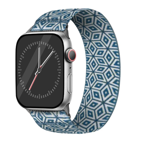 3D-färgutskrifter Enkel ögla rem Elastiskt tyg Nylon Band Solo Loop För Apple Watch Iwatch Band Series 7 3 5 Se 6 8 Ultra1/2 PRINT 02 XS