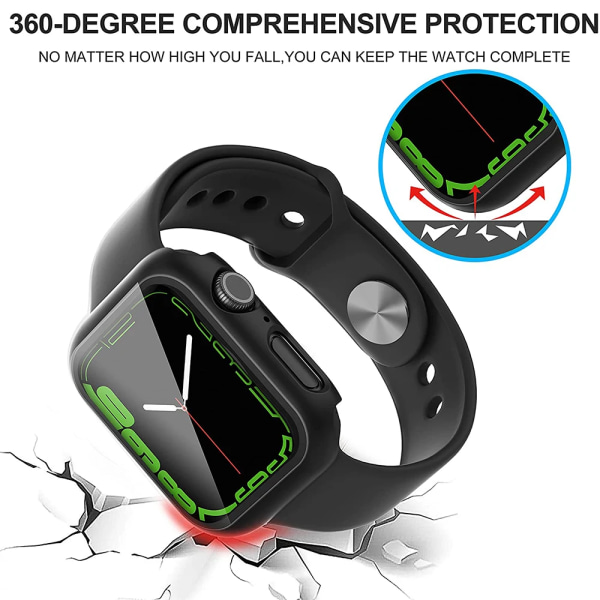 Glas + case för Apple Watch 45 mm 41 mm 44 mm 40 mm skärmskydd Bumper PC- cover för iWatch Series 3 4 5 SE 6 7 8 9 Tillbehör Starlight Series 4 5 6 SE 44mm