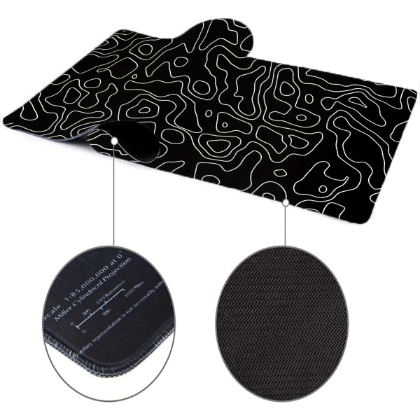 Texture Gaming Mouse Pad XXL Large Gummi Gamer Art Bord PC Musmatta Wave  Abstrakt tangentbord Skrivbord Lekmatta Black 31.4* 11.8inch/ 80x30x0.3cm  6754 | Black | 31.4* 11.8inch/ 80x30x0.3cm | Fyndiq