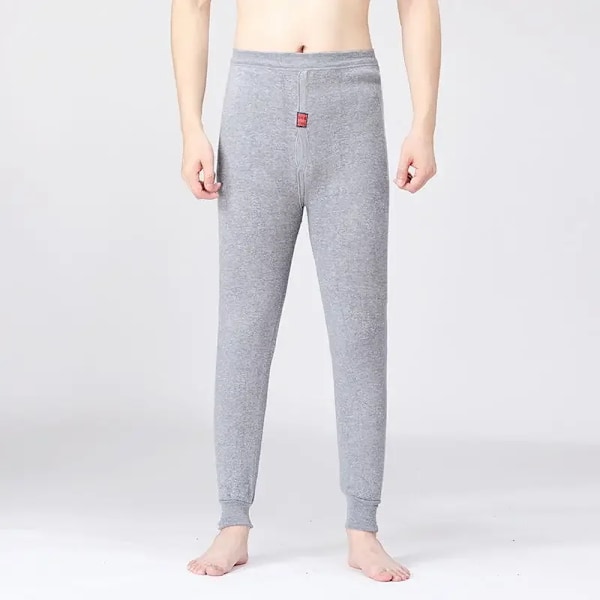 Tykke fleeceforet varme bukser til mænd Bomuldspolstrede undertøjsbukser Bundstykker Efterår Vinter Termiske bukser Line bukser Dark gray + dark gray [two packs]] 5XL