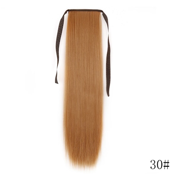 Lisi Girl Syntetiska Hår 22''34'' Lång Rak Ponytail Wrap Runt Ponytail Clip I Hår Extensions Svarta Hair Huvudkläder D13-30 22Inches  55cm