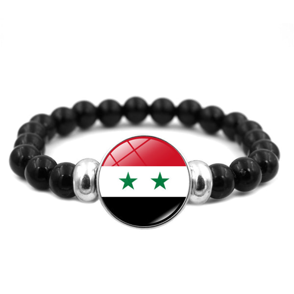 Mub palestinsk flagga ädelsten armband för män och kvinnor mångsidig svart armband hand smycken Syria