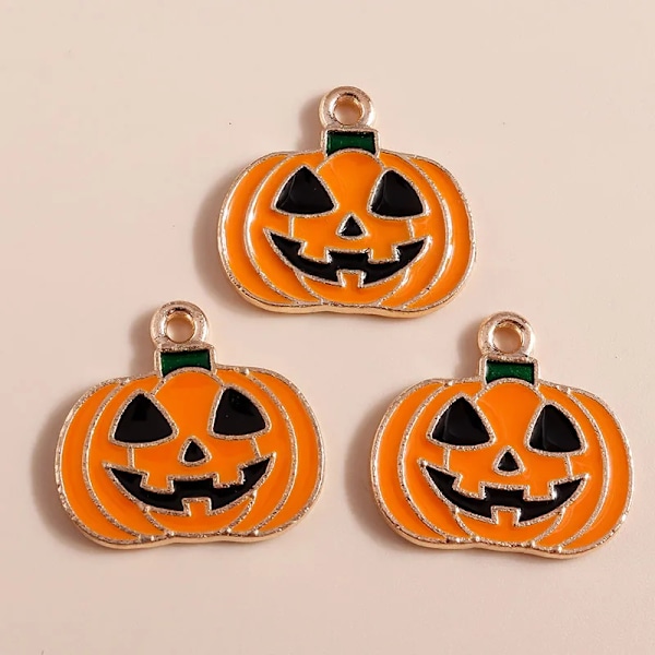 10St/Lot Mix Enamel Halloween Bat Pumpkin Ghost Charms För Smycken Göra Örhängen Hängande Halsband D Nyckelkedjor Hantverksgåva VIOLET