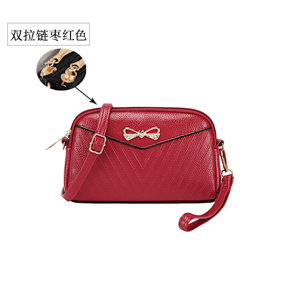 2021 Ny Mini Satchel Koreansk Stil Populär Rutnät Röd Dam Axelväska Enkel Enkelt Axel Byte Mobiltelefon Väska Oak Red