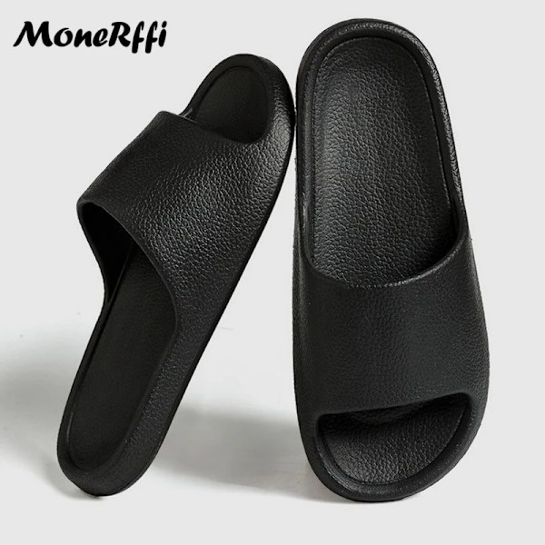 Sommar Tofflor För Män Flip Flops Strand Sandaler Badrum Icke-Slips Slides Män Kvinnor Tofflor Inomhus Skor Man Man Man Slipp Perre C Black 40-41(Fit 39-40)