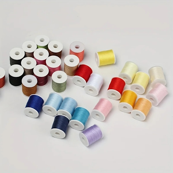 60Pcs Set Sytrådsats 32Pcs Mini Spolar Och 28Pcs Bobbins För Symaskin Handsyningstillbehör White