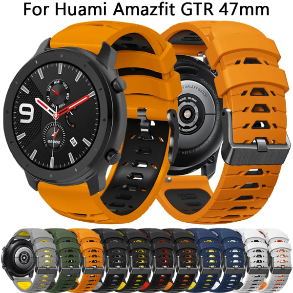 22mm watch för Xiaomi Huami Amazfit GTR 47mm 2 2e Stratos 3 bandarmband för Amazfit GTR 4 3pro klockband Correa D 22mm Universal