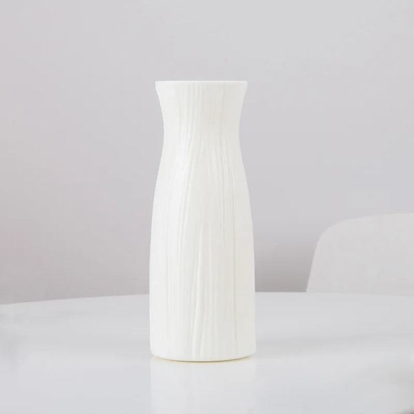 Plastik Blomst Moderne Vase Dekoration Hjem Nordisk Stil Vase Imitation Keramik Blomsterpotte Dekoration Vaser til Blomster style5 white