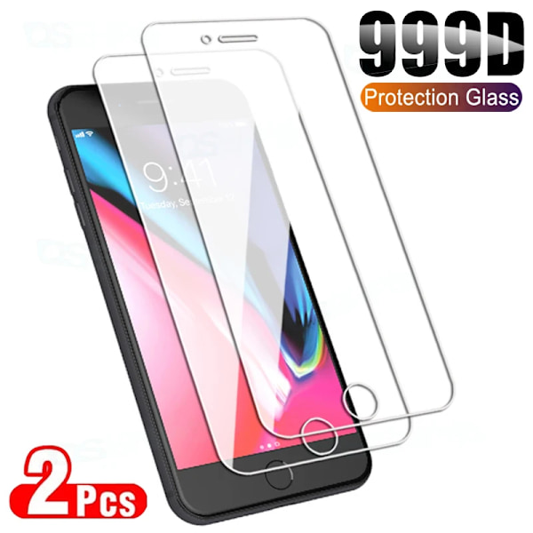 2 kpl 999D suojalasia Apple iPhone 7 8 6S Plus -karkaistu näytönsuoja iPhone 5 5 S 5C Se 2016 2020 suojakalvo 2020 For iPhone 7 2Pcs Tempered Glass