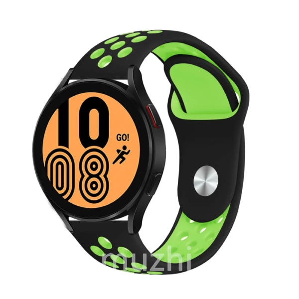 Sportband för Samsung Galaxy Watch 5- pro-4-Classic/active 2 40mm 44mm 45mm Silikon 20mm 22mm armband Huawei GT 3-2e-pro rem 6 black and green 22mm watch band