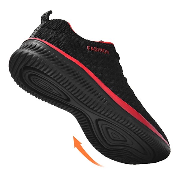 Mænd Løbesko 2024 Komfortable Sportsko Mænd Trend Letvægtssko Mænd Sneakers Åndbar Zapatillas Black Red 42