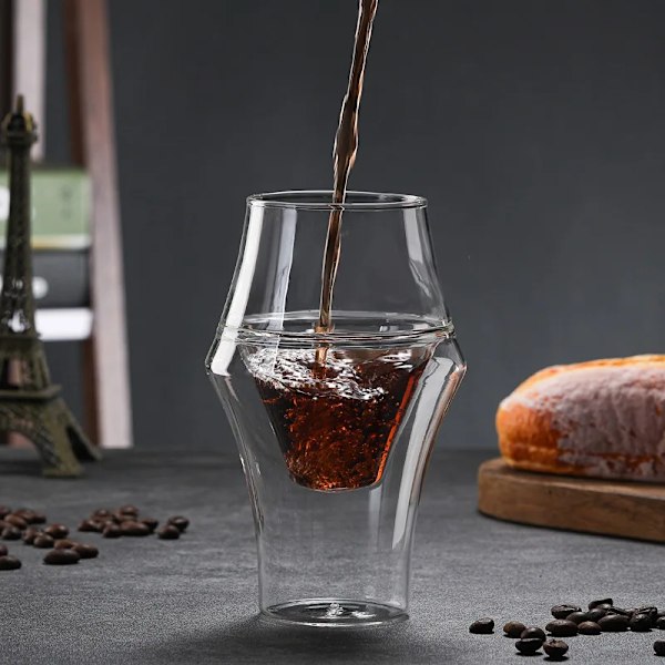 Ny Kreativ Dubbellagers Glaskopp Espresso Kaffeekopp Anti-brännskada Mjölk Party Brandy Vin Tekopp Mugg 120/250/335ml 350ml Sharing pot 120ml-335ml