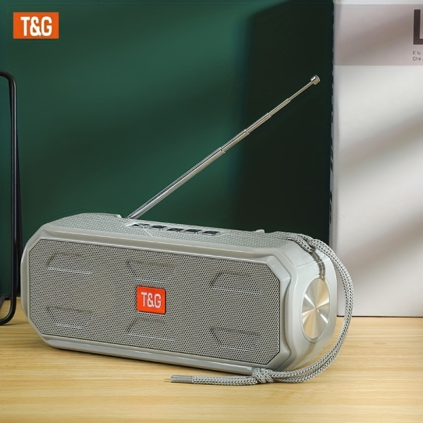 T&G280 Utomhus Portabel Upprätt Trådlös Kompatibel Högtalare, Musikspelare, Stöd USB/ TF/ FM Radio Musik, Stereo Ultra Bass Högtalare Red