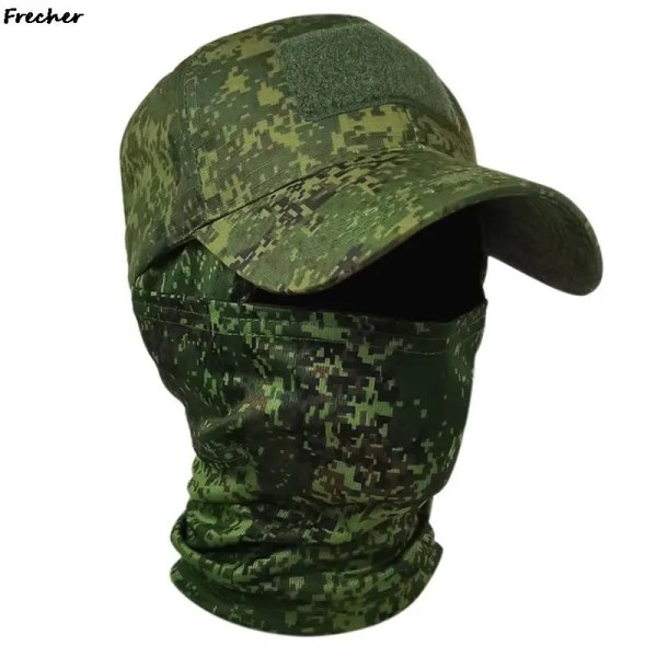 Män Kamouflage Snapback Hatt Djungel Vandring Balaclava Cover Militär Huvudbonad Man Sommar Andas Cap Anti-UV GR1