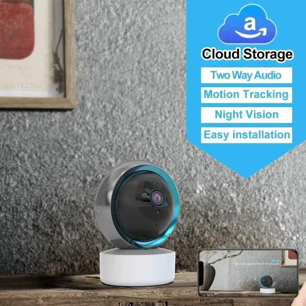 Tuya 1080P Wifi IP-kamera Baby 360° PTZ Motion Detect 2 Way Audio Night Vision Stöder TCP/IP/ONVIF Private Protocol EU Plug camera