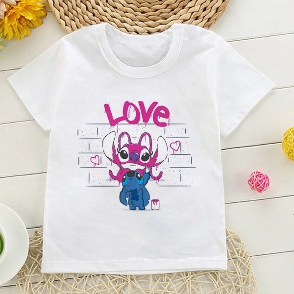 Kawaii 90-tal Lilo Stitch Rolig tecknad T-shirt Barn Barn Stitch Söt Manga T-shirt Y2k Grafisk T-shirt Tjej Pojke Topp Tees 59217 11T-12T(5XL)