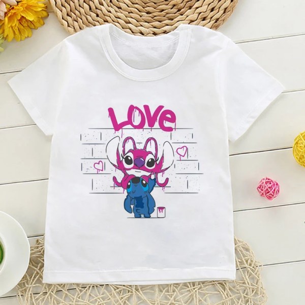 Kawaii 90-tal Lilo Stitch Rolig tecknad T-shirt Barn Barn Stitch Söt Manga T-shirt Y2k Grafisk T-shirt Tjej Pojke Topp Tees 59218 4T(L)