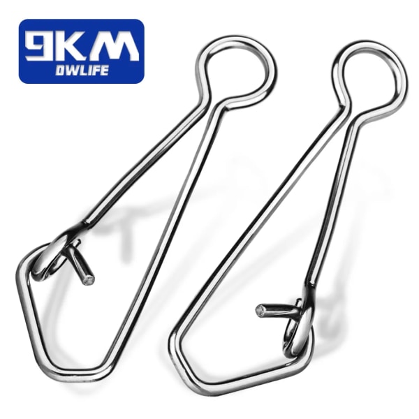 Fiske Snap 50~200st Rostfritt stål Saltvatten Fiske Krok Lure Connector Tackle Snabbfiske Clip Lock Snap Vikter Trolling Size-0  12mm 11kg 100 Pcs