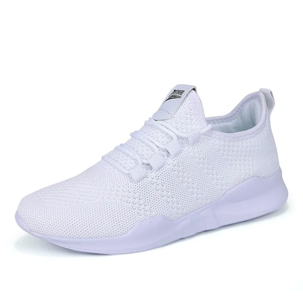 Fujeak Mænd Sneakers Åndbar Let Løbesko Lys Komfortable Casual Fodtøj Klassisk Vulkaniseret Sko Mode Trendy Lærredssko 7161-white 45