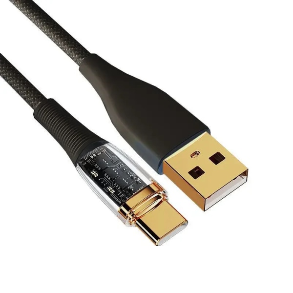 Typ C-kabel 120W Supersnabbladdning USB -kabel 1M/1,5M/2M Telefonladdarkabel för Xiaomi 13 Huawei Samsung Oneplus USB C-datasladd Black 1m
