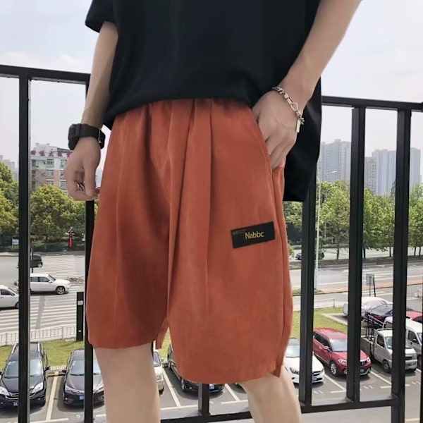 Fritid Last Short Byxor 2024 Sommaren Mäns Lösa Straight Sport Strand Femte Byxor Mäns Medelbyxor Trendig Black XXL