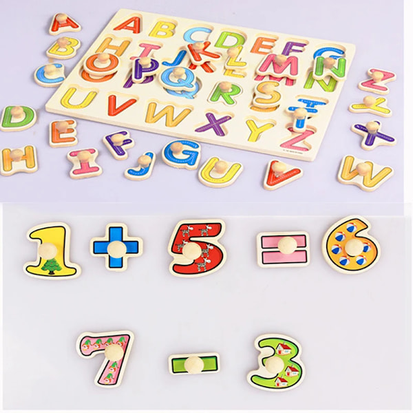 Montessori Baby Puzzle Læringslegetøj Til Børn Baby Spil Puslespil Bræt Puslespil Børnepuslespil I Træ Til Børn 2 3 År WT585