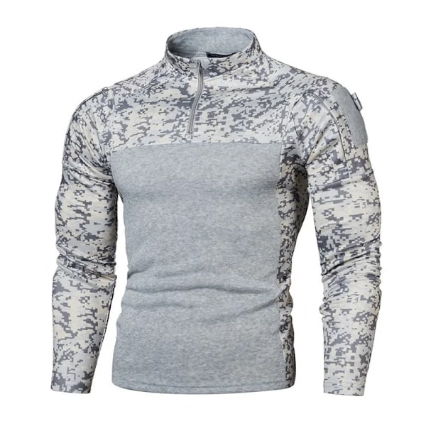 Nye Herre Trøjer Mænd Camouflage Halv Lynlås Jakker Camo Langærmet Åndbar Oppustet Udendørs Streetwear Army Green XXXL