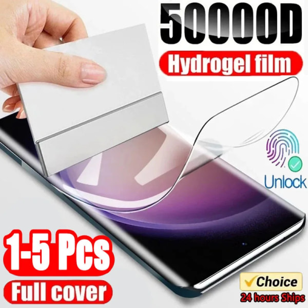 1-5 st Hydrogel Film för Samsung Galaxy S23 S20 S21 S22 Plus Ultra Note 20 9 10 Plus A52S A30 A53 A51 A50 A21S Skärmskydd A30 A50 Hydrogel Film