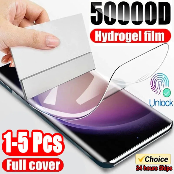1-5 Styck Hydrogel Film För Samsung Galaxy S23 S20 S21 S22 Plus Ultra Note 20 9 10 Plus A52S A30 A53 A51 A50 A21S Skärmskydd S21 Hydrogel Film
