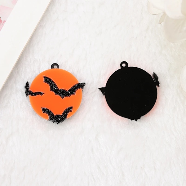 10Pcs /Lot Halloween Charms Akryl Pumpa Slickepop För Nyckelchain Hängande Halsband Diy Göra Orange