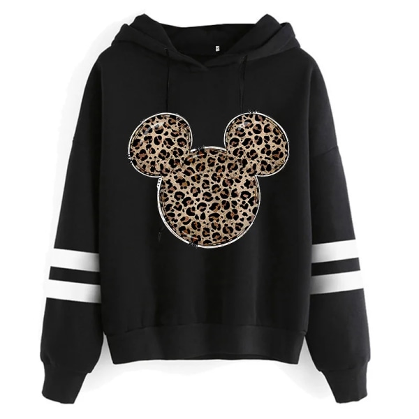 Sweatshirts Ny Y2k 90-tal Kawaii Tecknad Anime Sweatshirt Minnie Mouse Luvtröja Kläder Flicka Pojke Musse Hoody Topp Huvtröjor black2021 XL