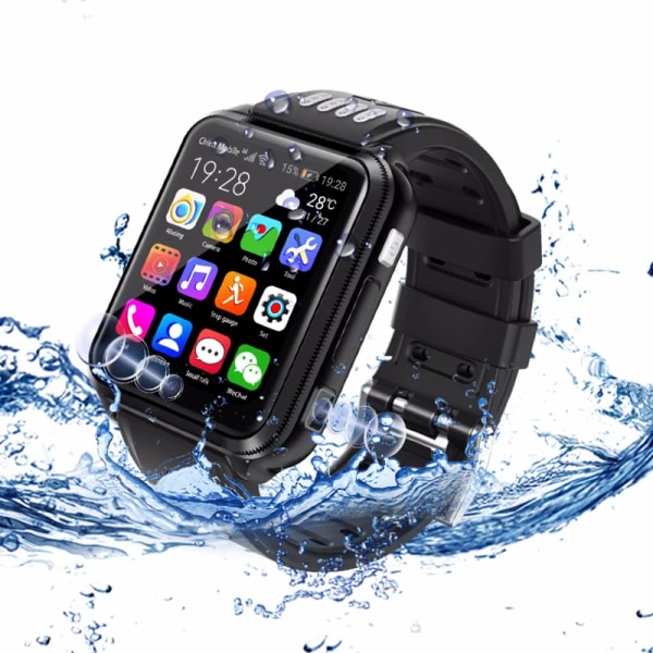 Smart Watch 4G Barntelefon GPS Barn SmartWatch Wifi Tills du förlorat SIM Platsspårning Smartwatch HD-videosamtal Blue 4 core (1G-8G)